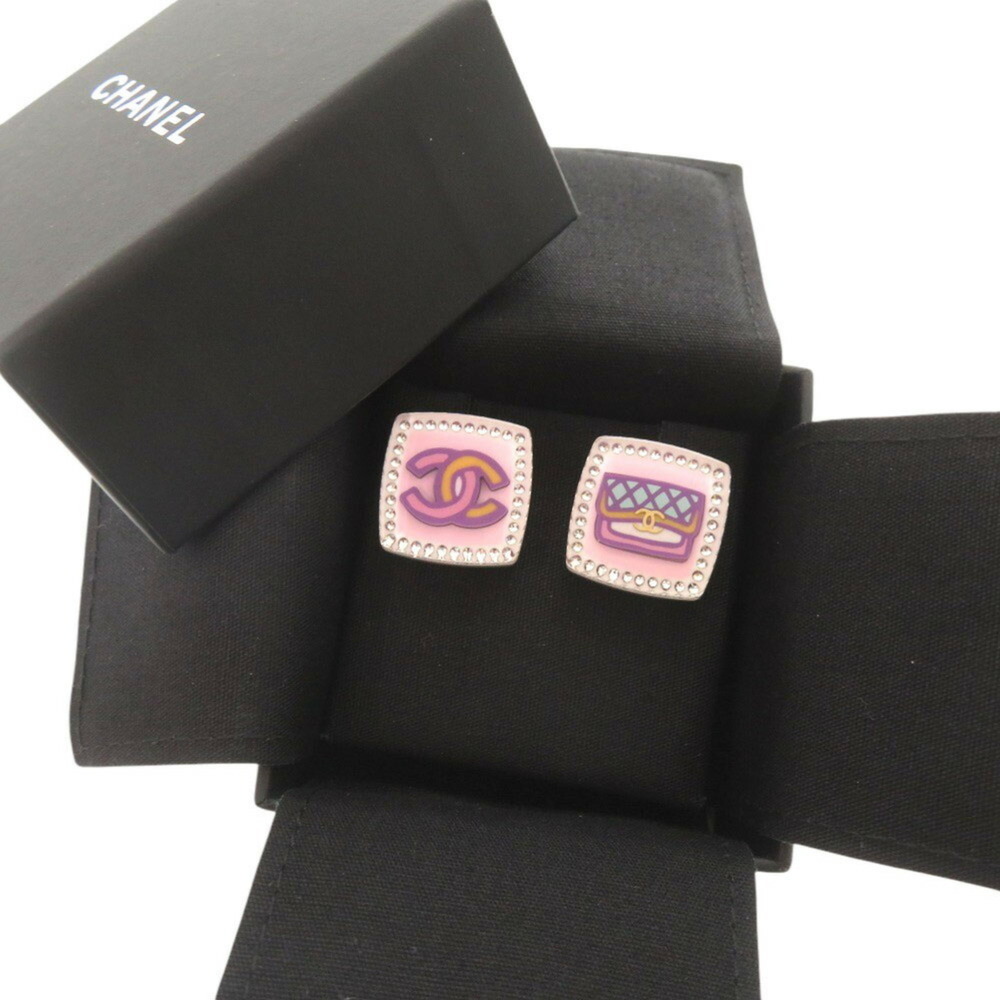 CHANEL Authentic Pink Logo Earrings - Picture 3 of 7